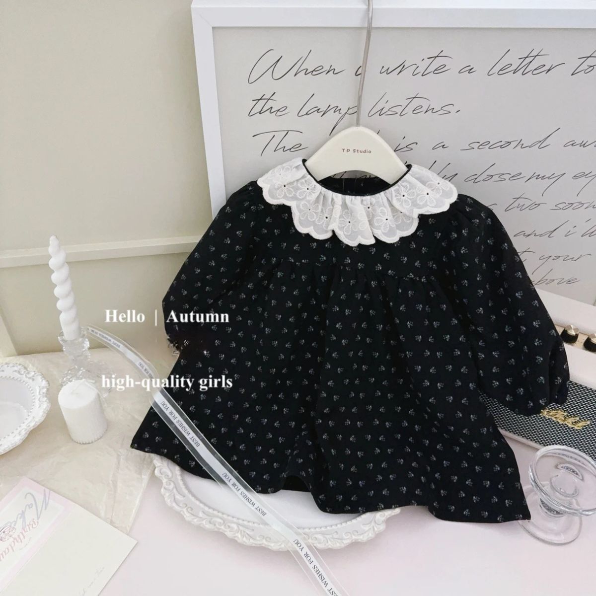 Girls skirt autumn style baby girl lace doll collar sweet princess skirt