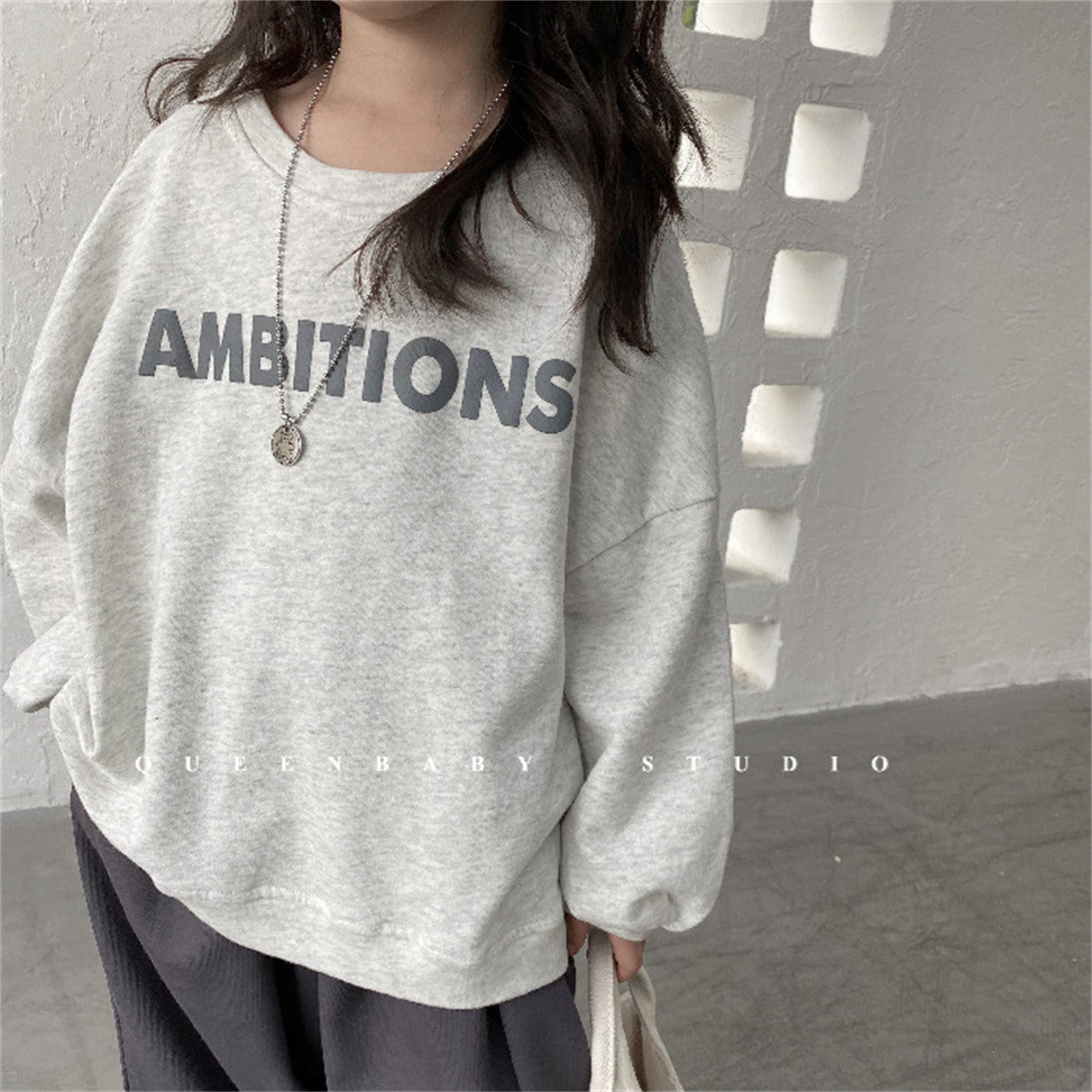 Letter Printed All-Match T-Shirt Long Sleeve Top