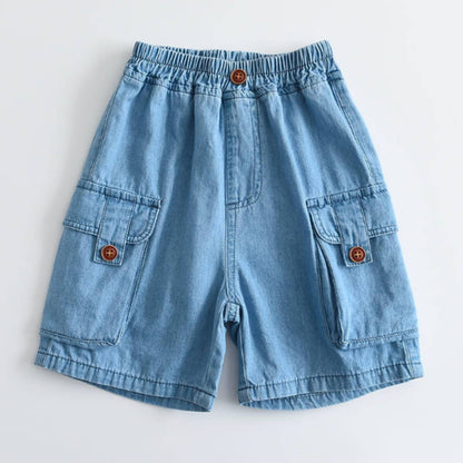 Cartoon Print Denim Shorts