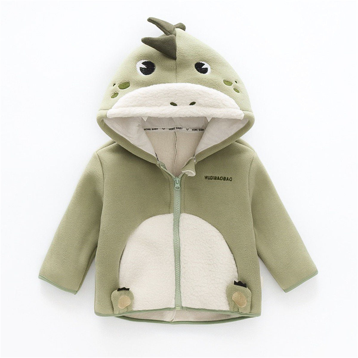 baby's cartoon hooded jacket plus velvet warm jacket