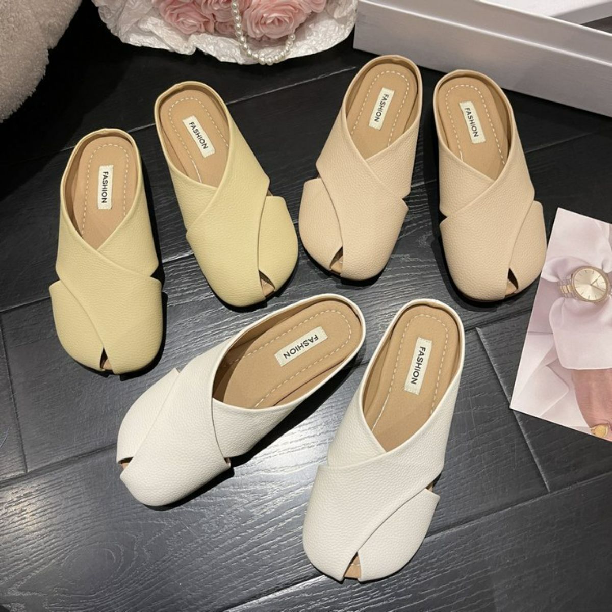 Baotou half slippers for women summer outdoor wear new style pregnant women soft bottom sandals