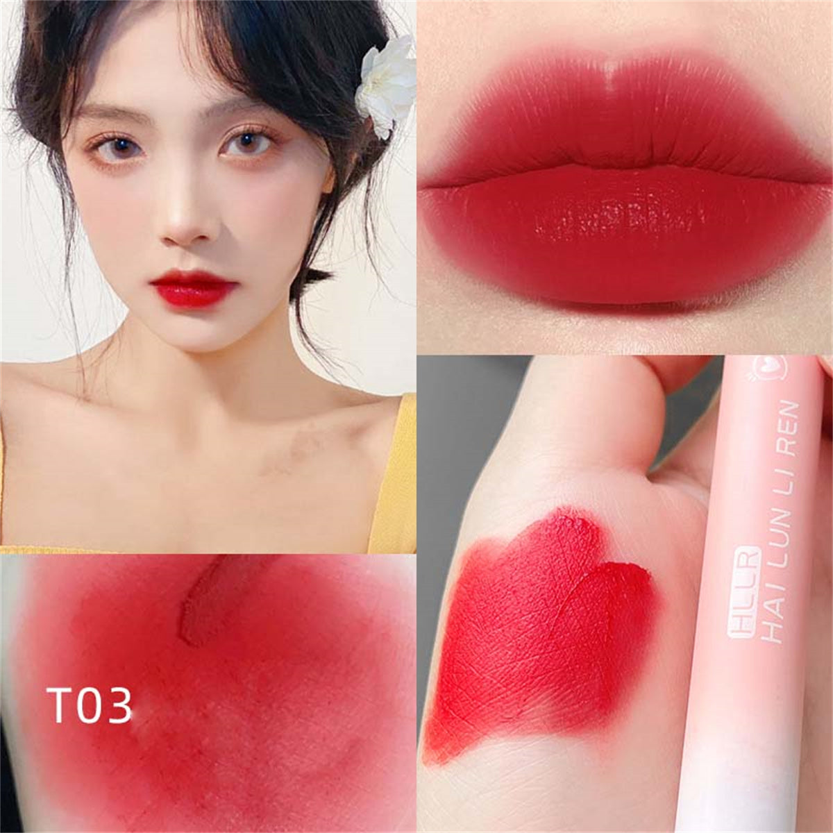 Women's pink matte velvet lipstick