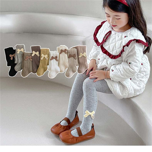 Children's spring and autumn knitted bow rabbit style cute sweet style tights