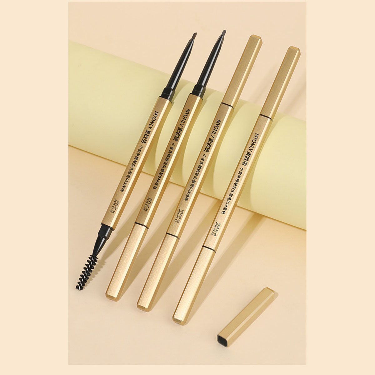 Double-ended ultra-fine three-dimensional long-lasting waterproof and sweat-proof non-smudge triangle-head eyebrow pencil