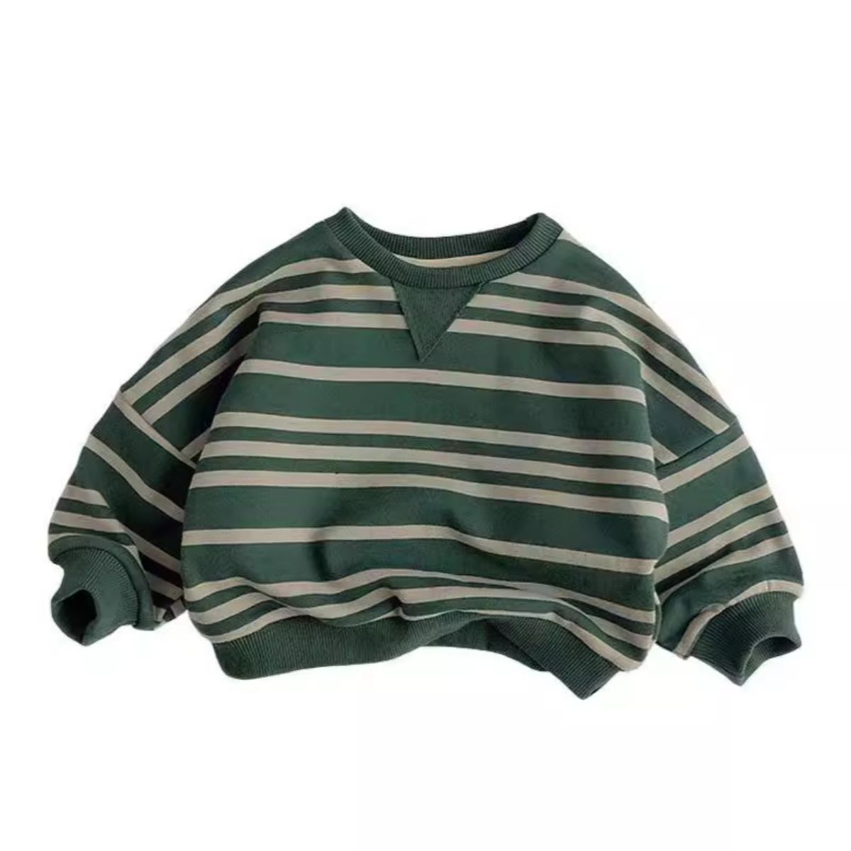 Children's spring and autumn tops new style children's baby casual striped bottom student version sweatshirt