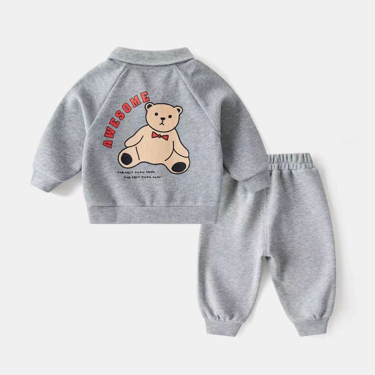 Infant and Toddler Sports Spring and Autumn Two-Piece Sweater Set