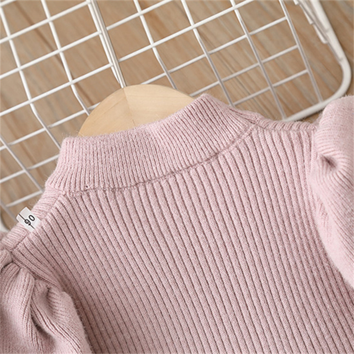 Girls sweater dress children's sweater knitted long skirt autumn and winter new bow small fragrance style sweet princess skirt