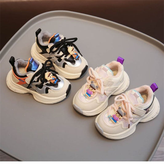 Winter plush and color matching cute doll sports shoes for boys and girls