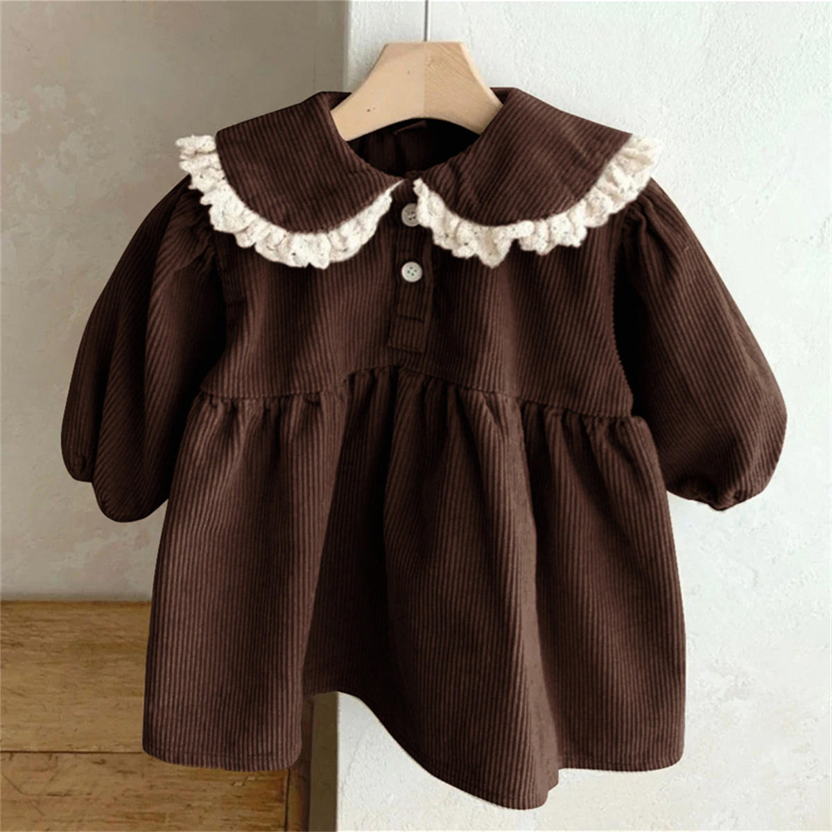 Girls baby wick skirt lace doll collar dress