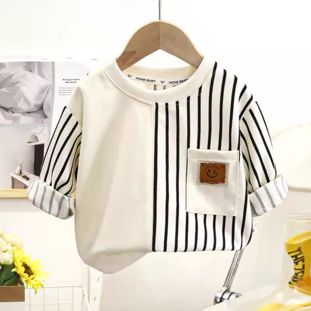 Children's spring and autumn clothes round neck long sleeve sweater new style boys and girls trendy autumn clothes baby children's clothes