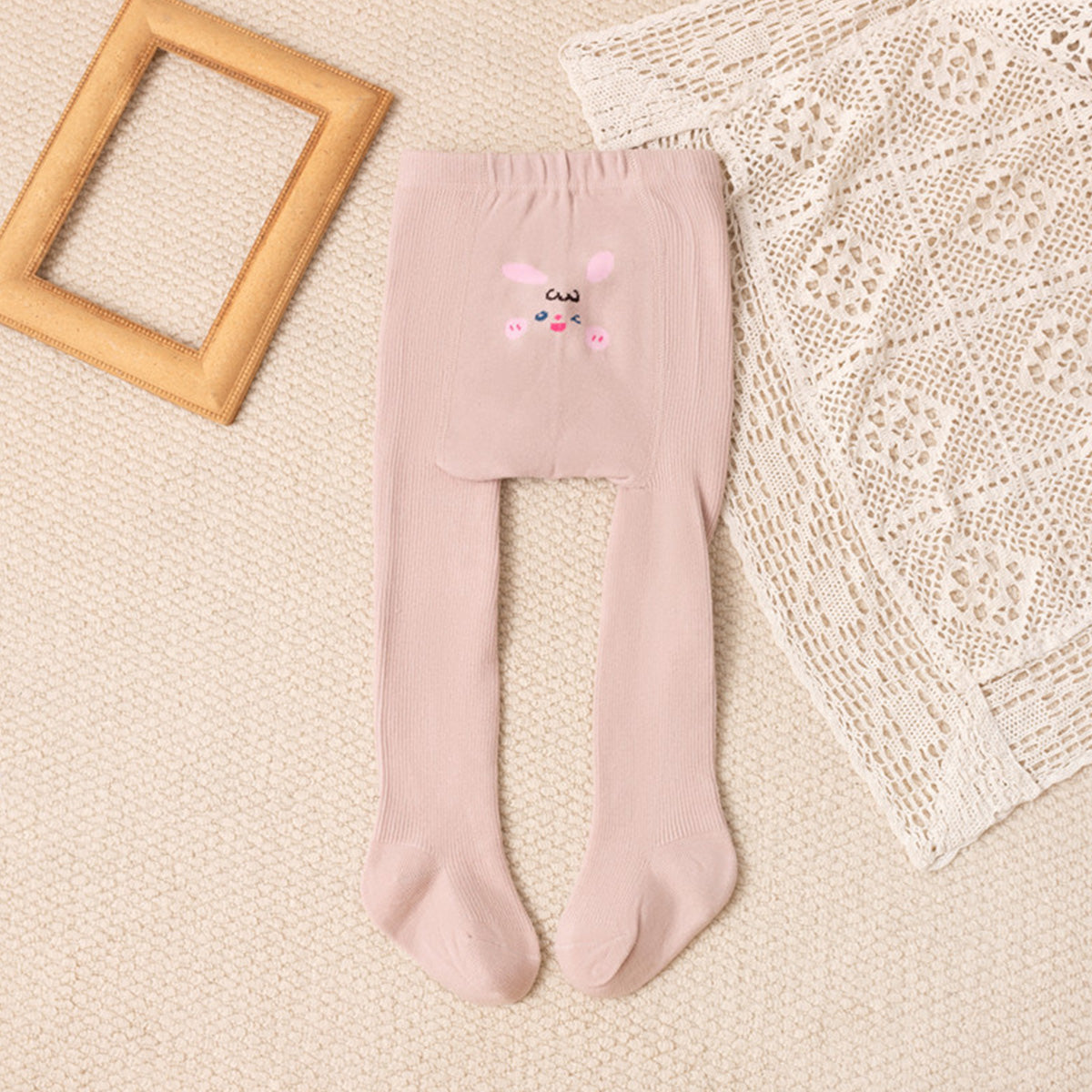 Children's bunny fleece tights