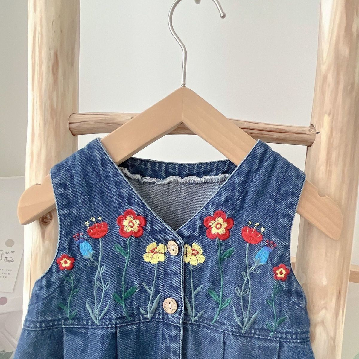 Baby girl denim overalls long sleeve one piece suit