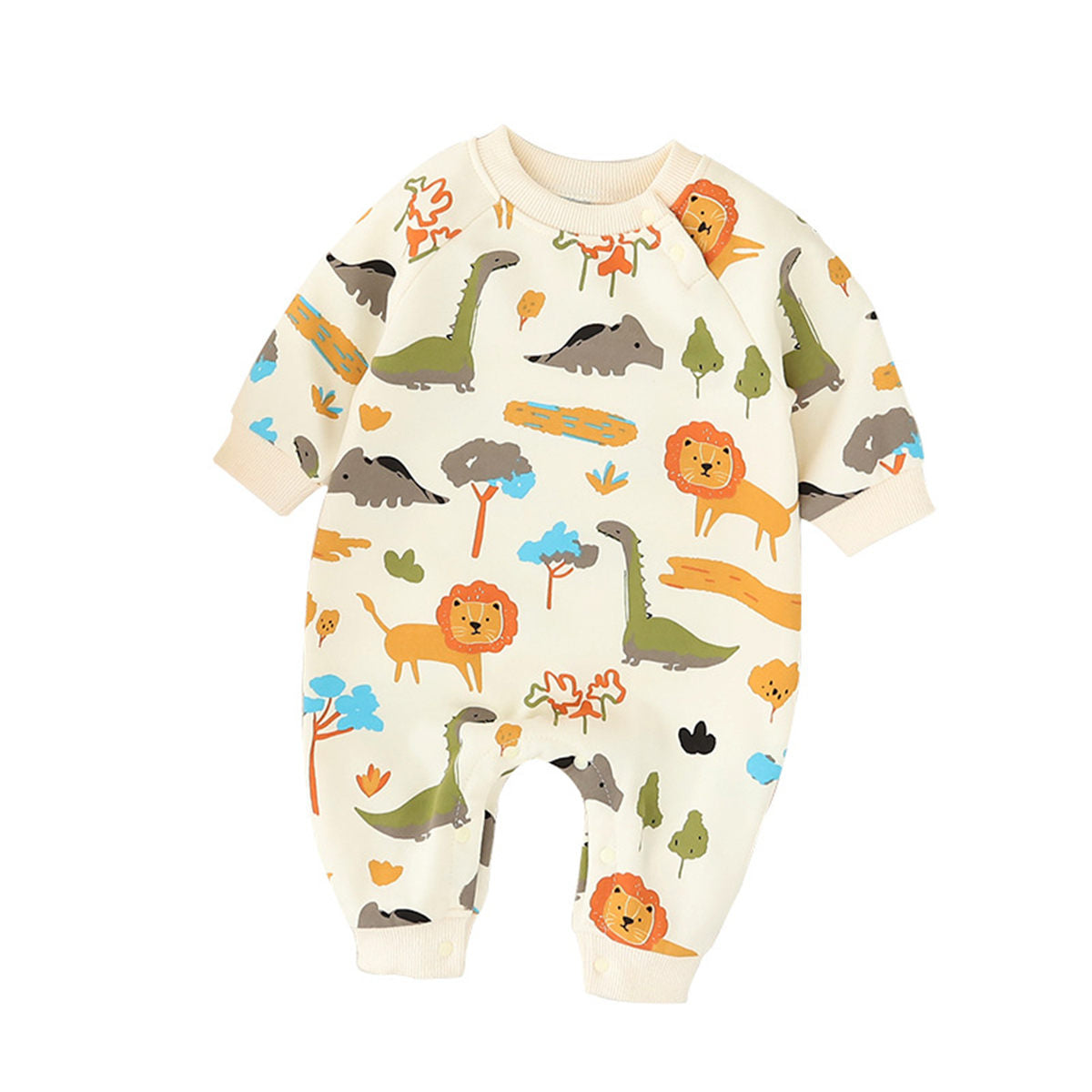 Baby Onesie Cartoon Dinosaur Print Baby Romper