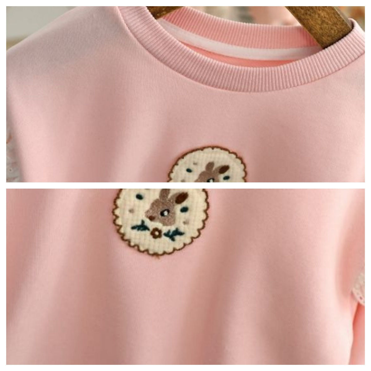 Baby girl embroidered pullover sweatshirt