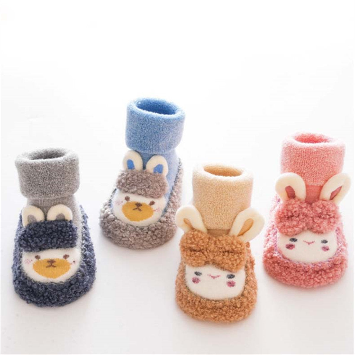 Baby Boys and Girls Winter Cute Rabbit Pattern Non-slip Warm Cotton Shoes