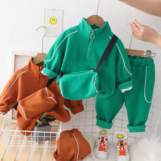 Boys autumn suits, small and medium-sized children's zipper shirts, two-piece suits, baby sports casual clothes, children's clothing