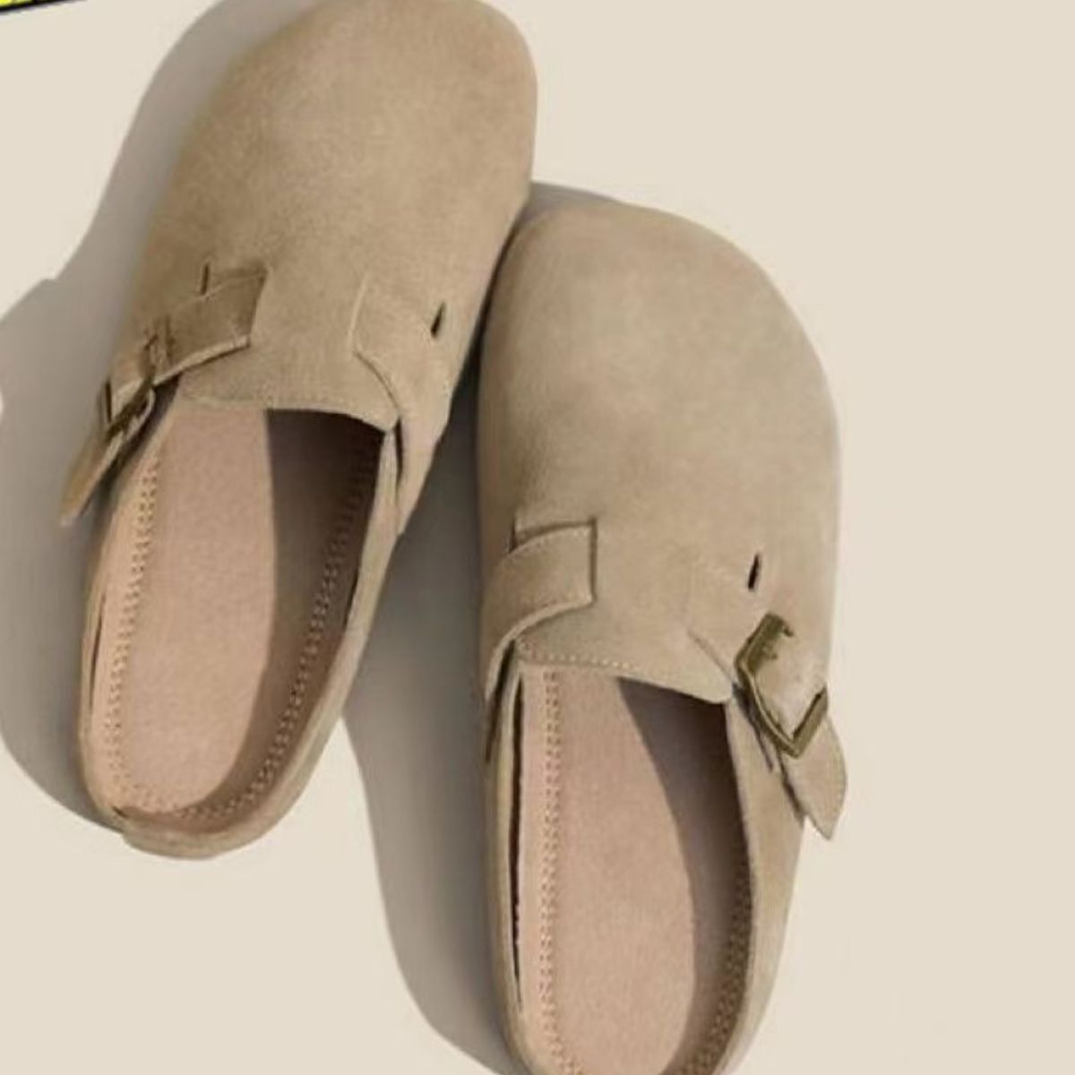 Closed toe soft sole round toe vintage suede Birkenstocks