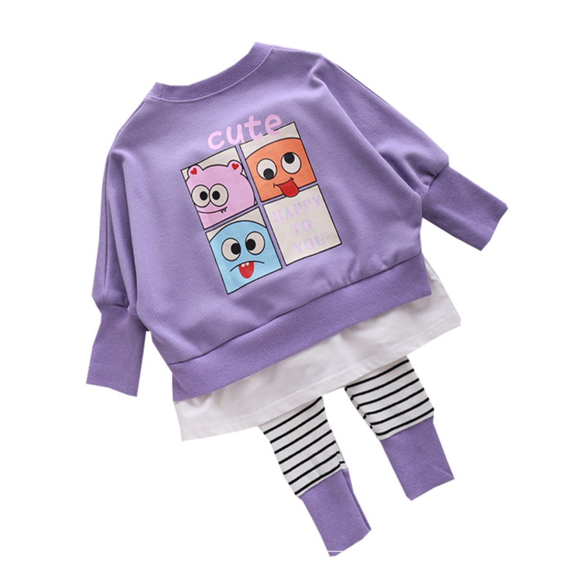 New spring and autumn clothes for baby girls, girls' suits, girls' clothes, fashionable two-piece suits for little girls