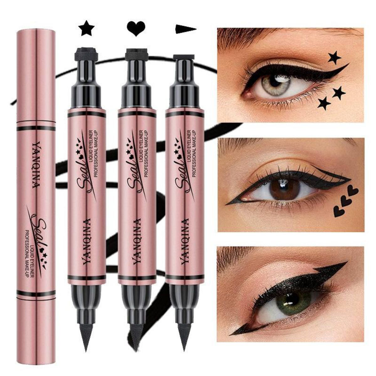 Double-headed stamp eyeliner waterproof non-smudge wing embellishment stamp eyeliner beauty makeup