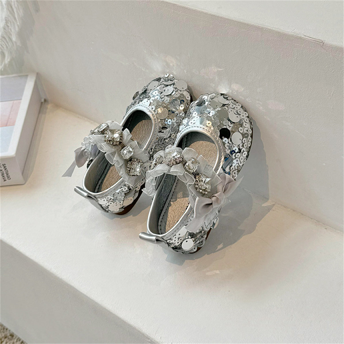 children's princess shoes sequin leather shoes