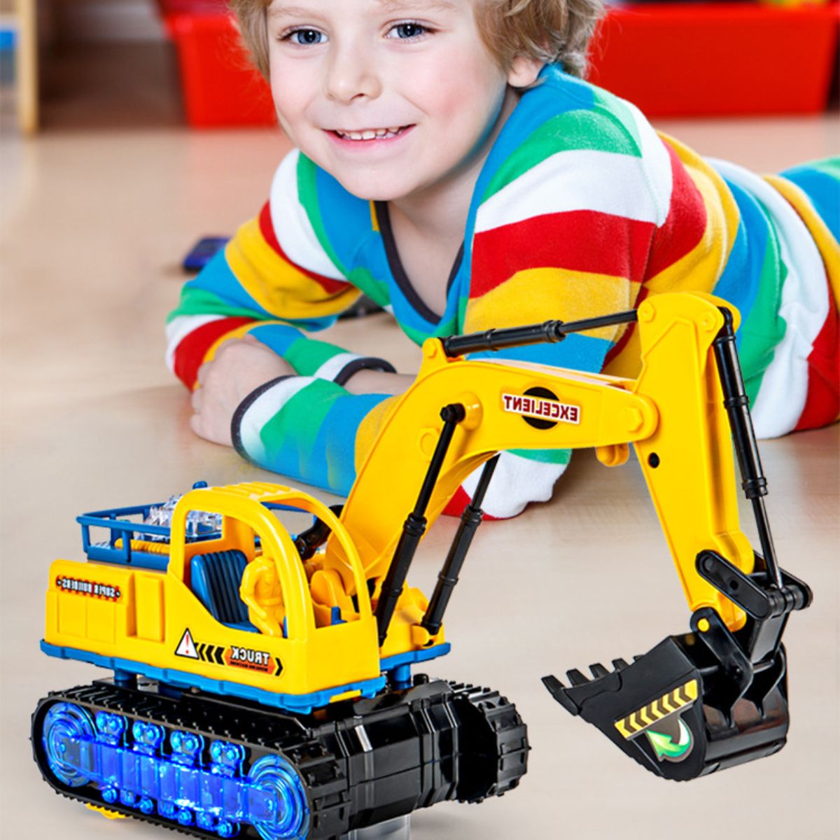 Electric sound and light engineering excavator toy