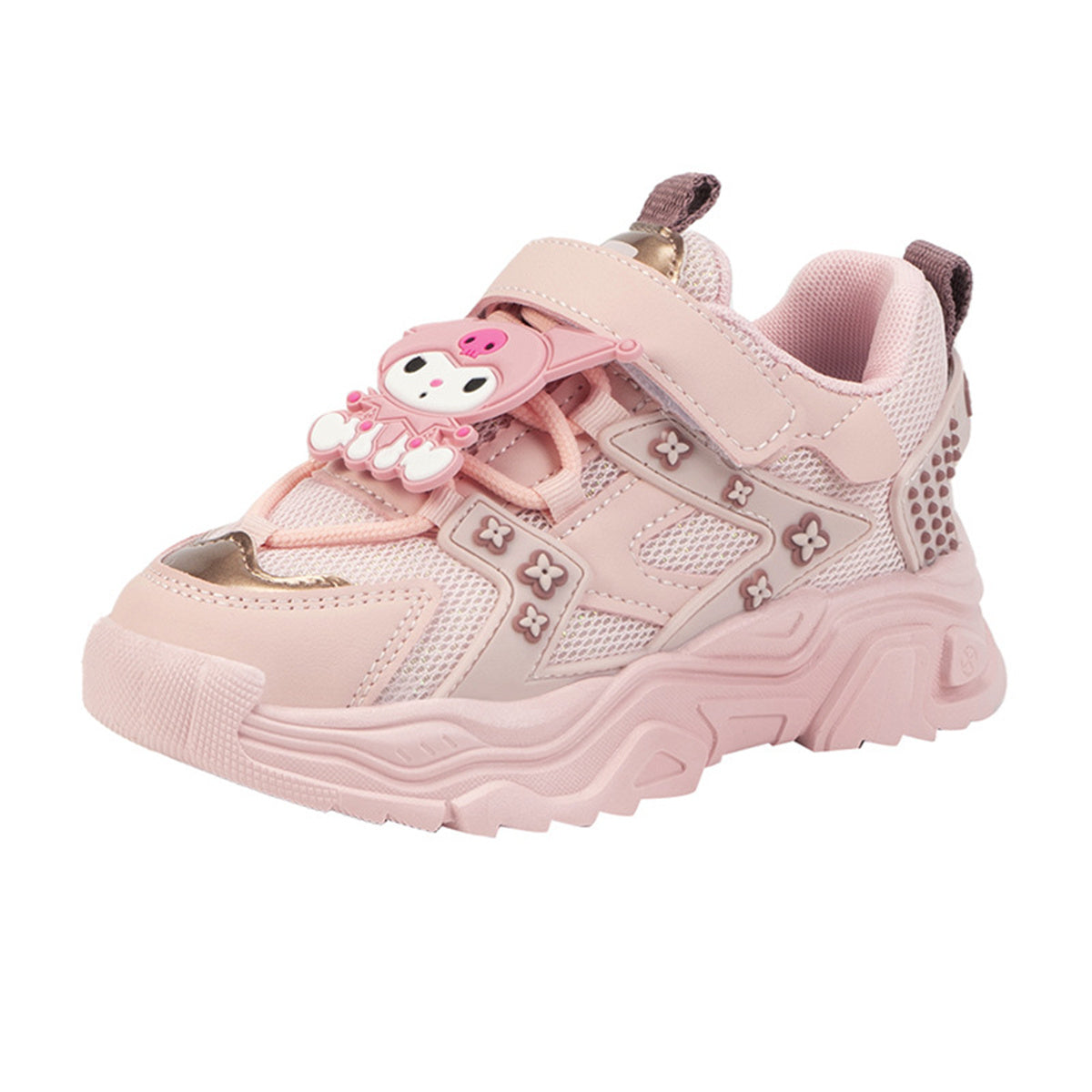 Girls' Kuromi Thick-soled Daddy Shoes Breathable Autumn Style All-match Fashion Velcro Sports Shoes