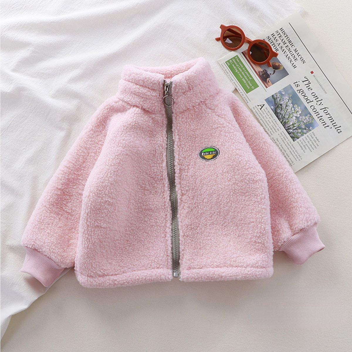 Children's lamb fleece jacket plus velvet jacket for boys and girls new styles for autumn and winter