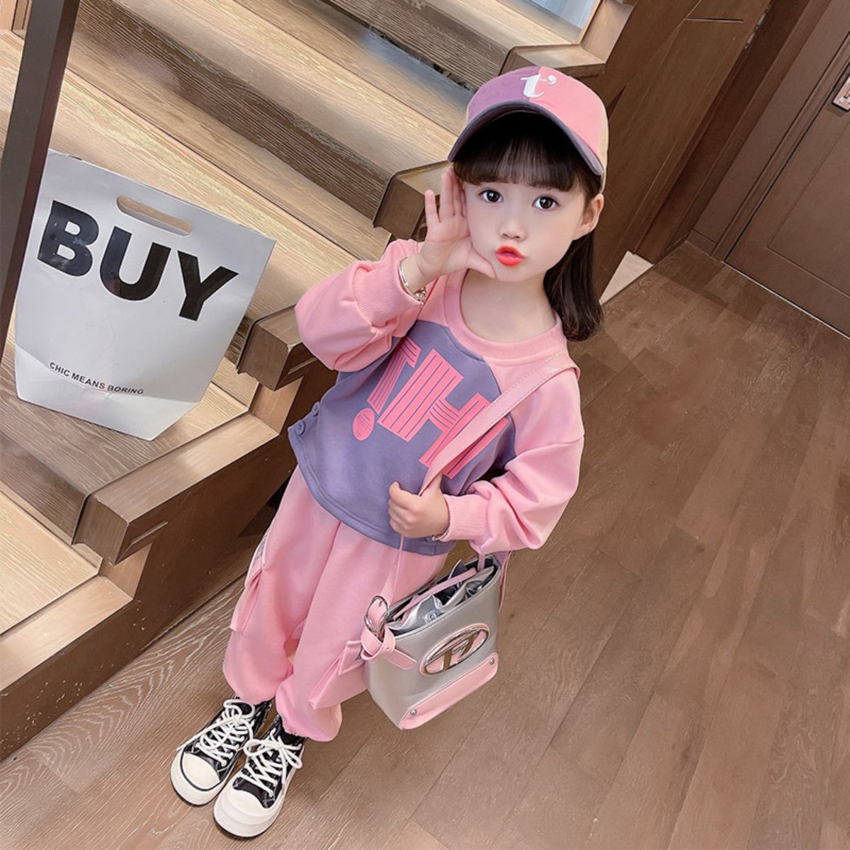 Girls autumn sweater suit new style children's clothing casual spring and autumn little girl two-piece suit