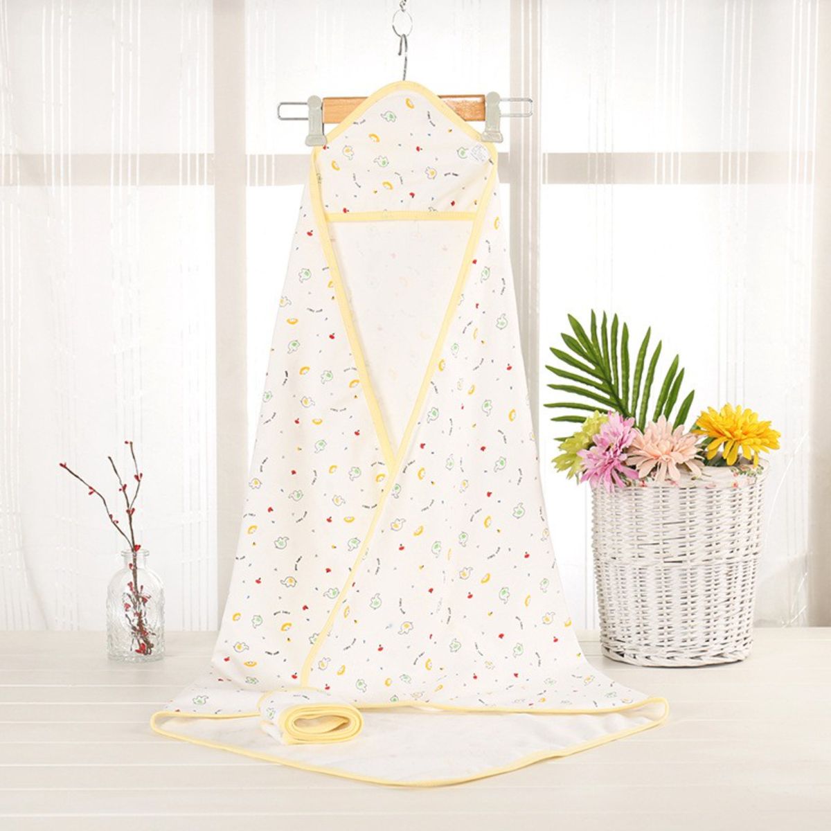 Newborn Cotton Hooded Swaddle Blanket