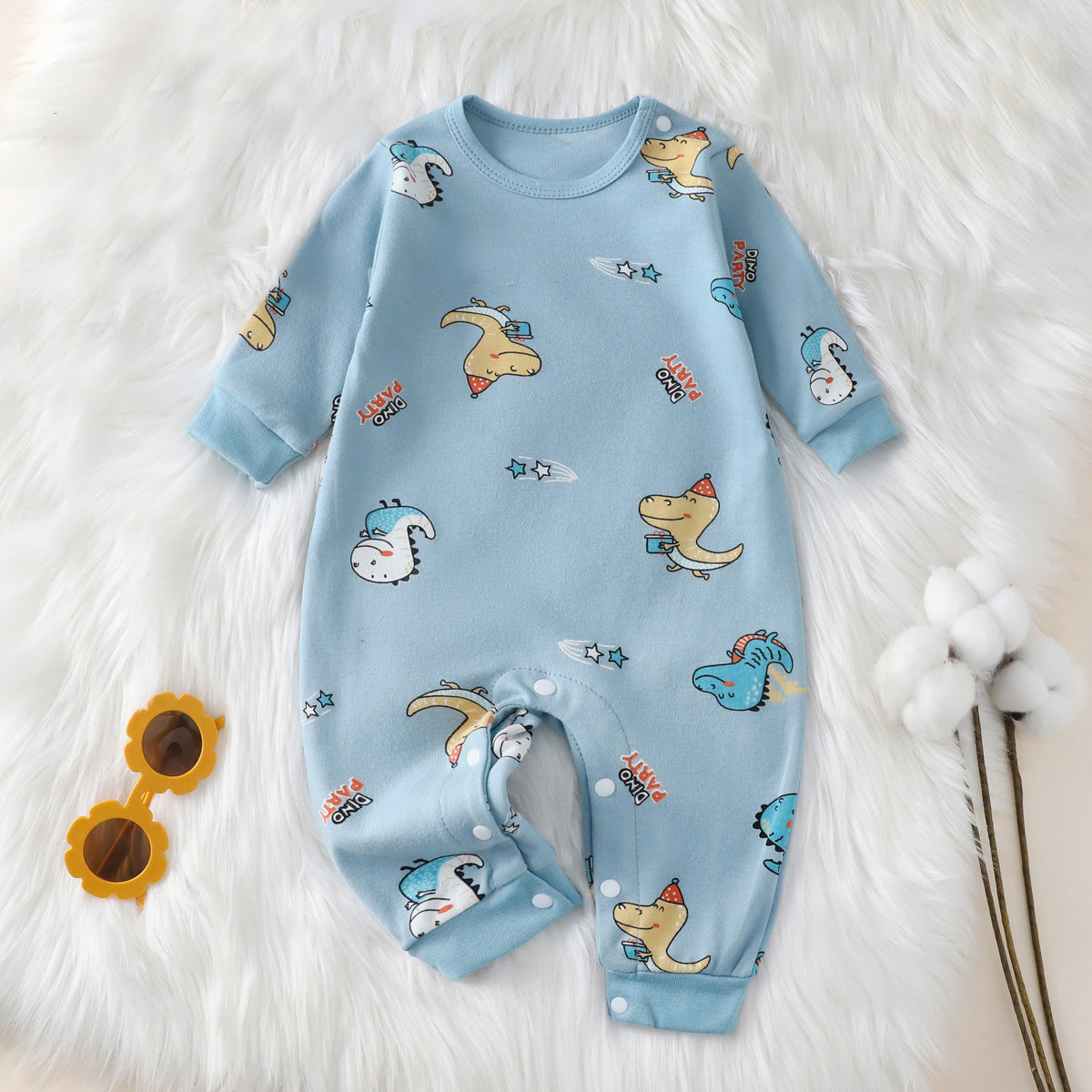 Baby spring and autumn cartoon romper long sleeve long pants newborn baby romper