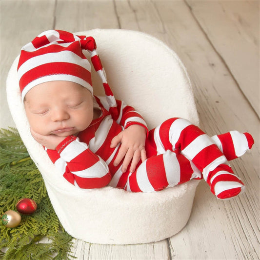 Baby red romper photography suit