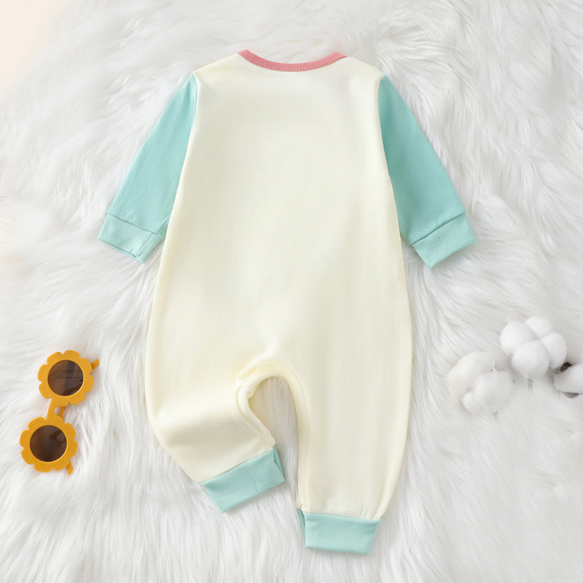 Baby spring and autumn cartoon romper long sleeve long pants romper