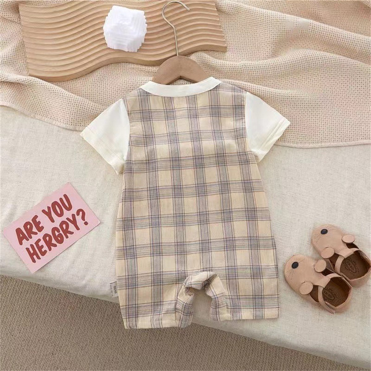 Baby jumpsuit summer thin children's triangle romper POLO shirt