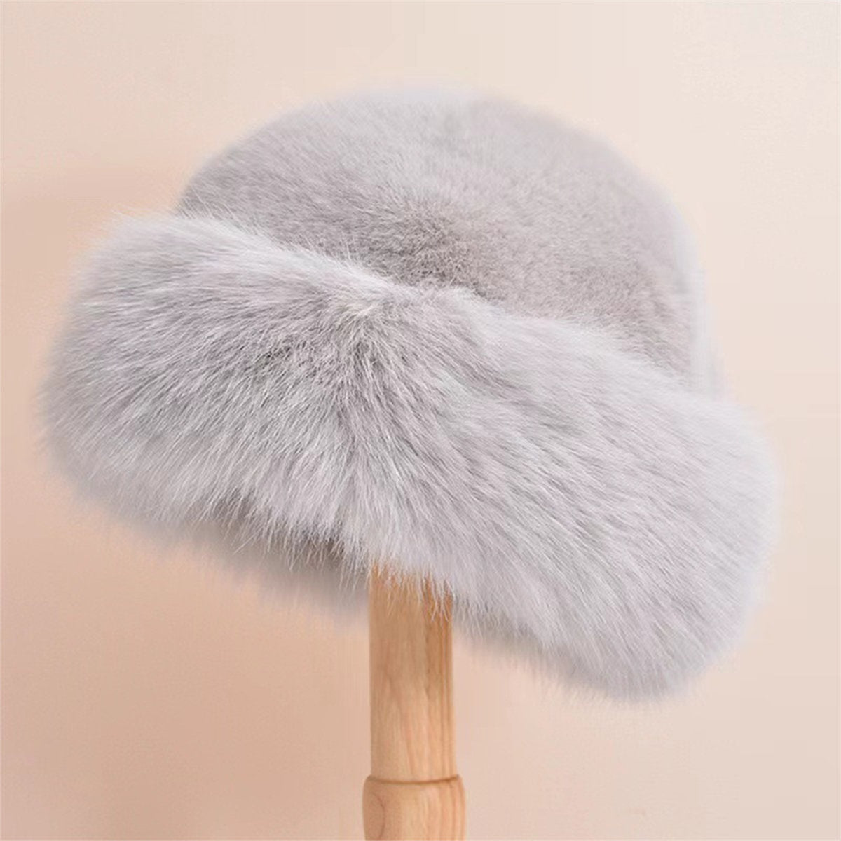 Women's winter plush thick warm fashion windproof cold protection basin hat