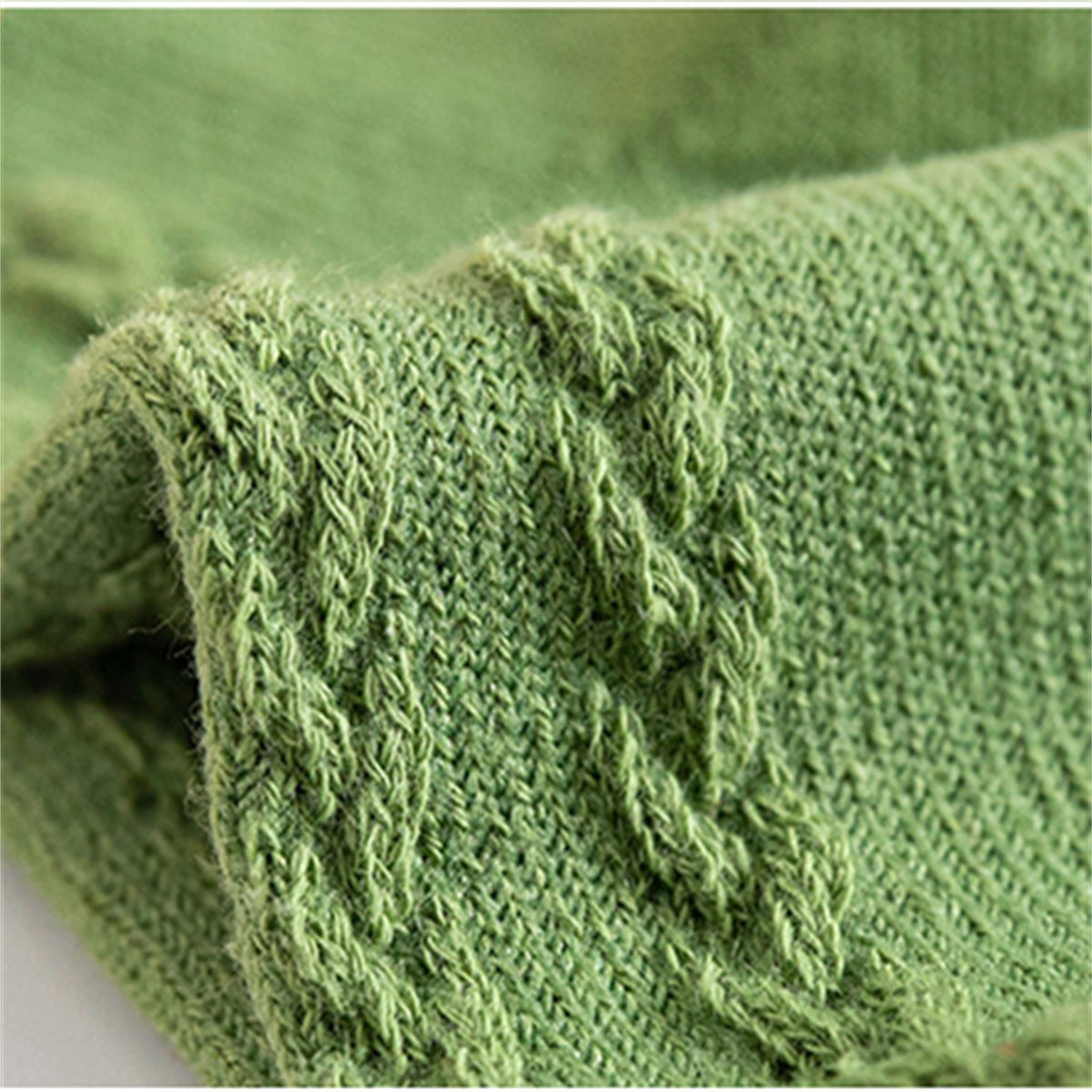 Children's girls autumn and winter fresh green soft skin-friendly breathable socks set