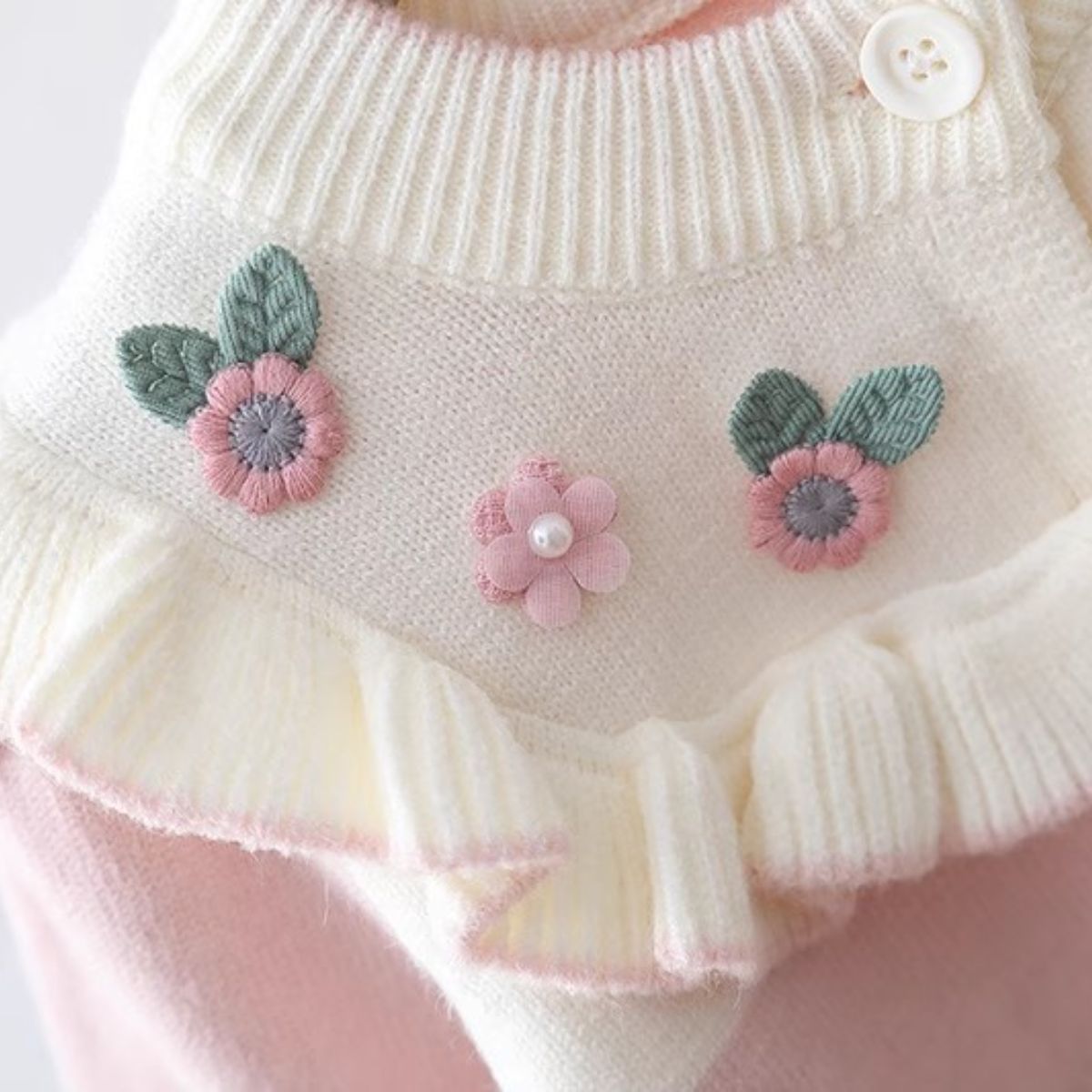 Girls Spring and Autumn Knitted Sweater Jacket Little Princess Sweater Baby Top Girls Autumn Long Sleeve Cardigan