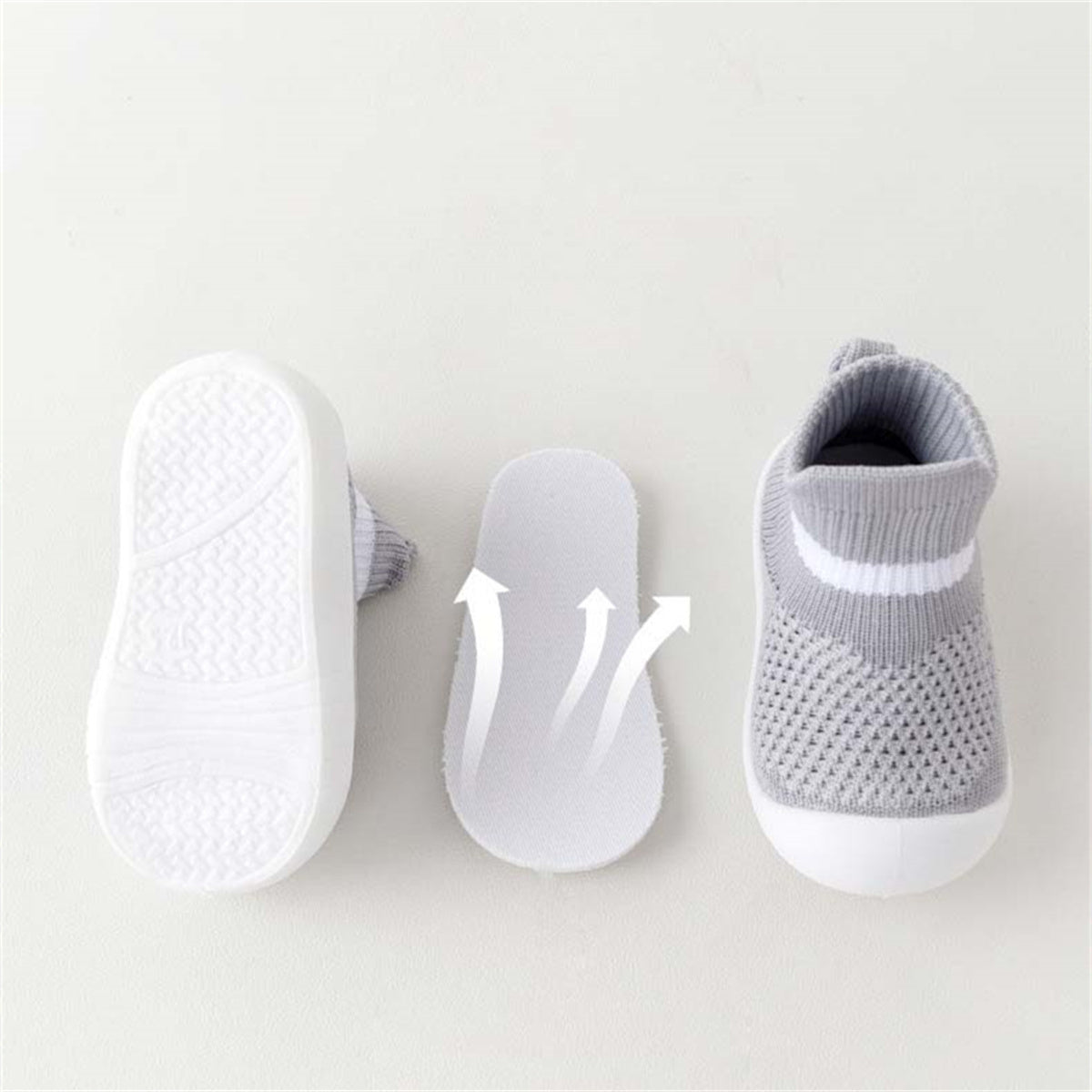 Children's spring and autumn solid color knitted simple breathable non-slip toddler shoes for boys and girls