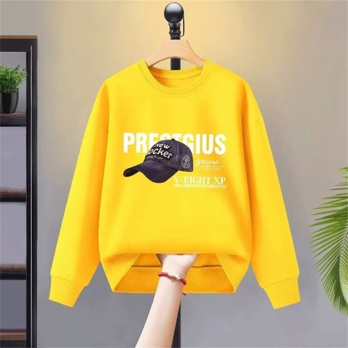 Fashionable all-match round neck sweatshirt