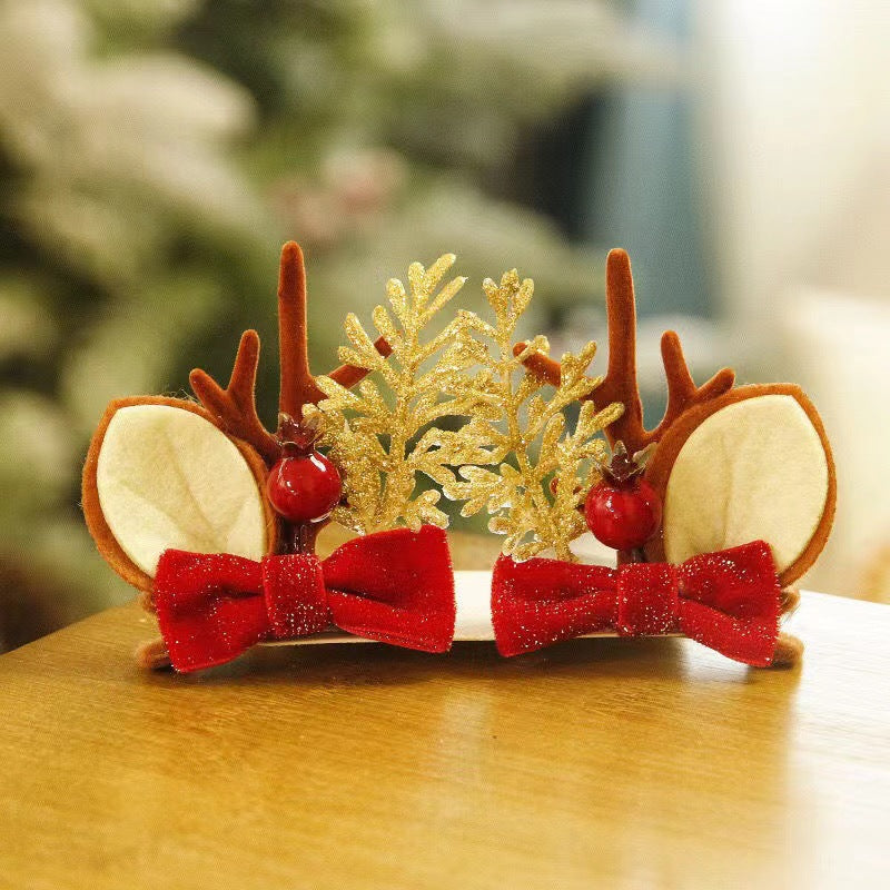 Children's 2-pack cute Christmas style deer hair clips