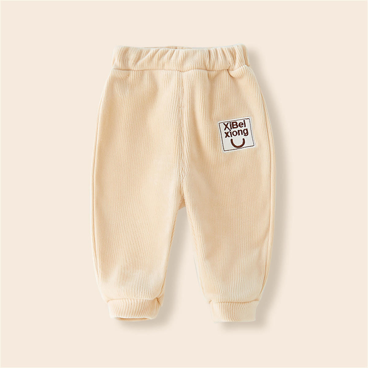 Baby Autumn and Winter Padded Warm Sweatpants Drawstring Legs