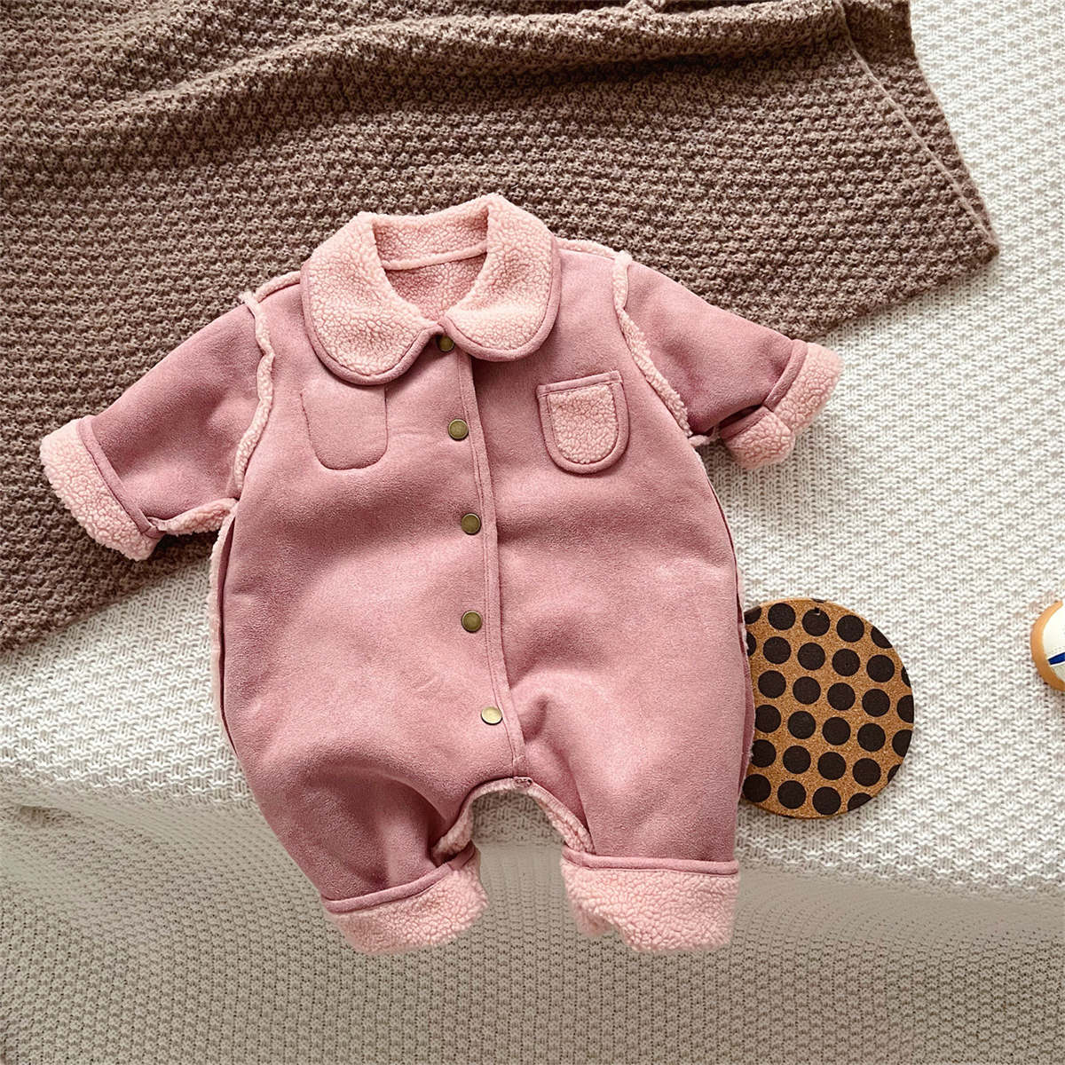 Double-sided warm autumn and winter baby romper