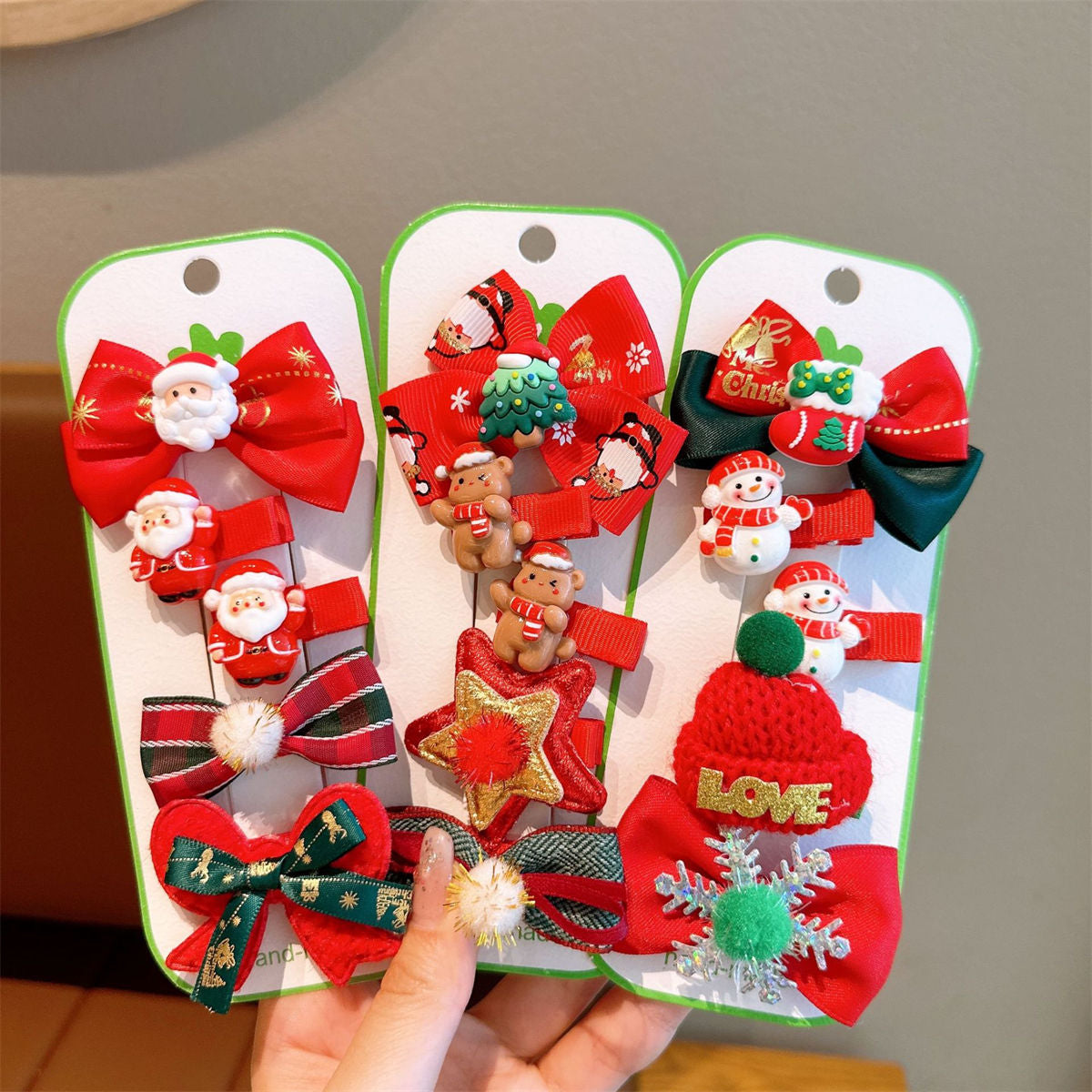 Children's 5-piece set Santa Claus Christmas tree elk bangs hairpin