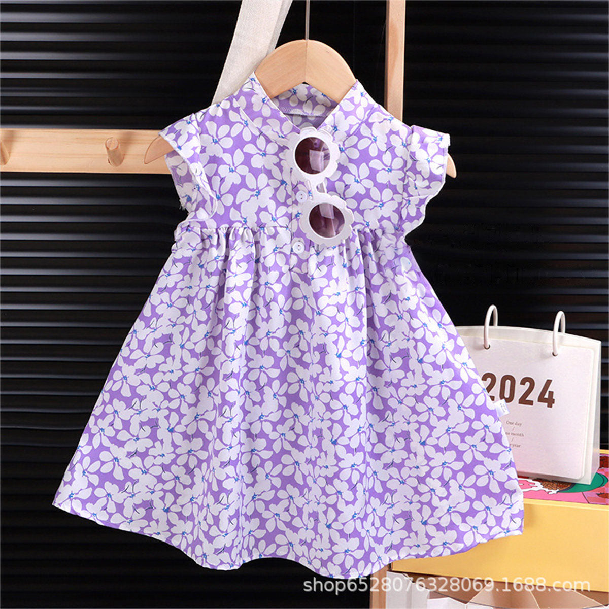 Girls Floral Dress A-line Cute Princess Dress Children's Puffy Skirt