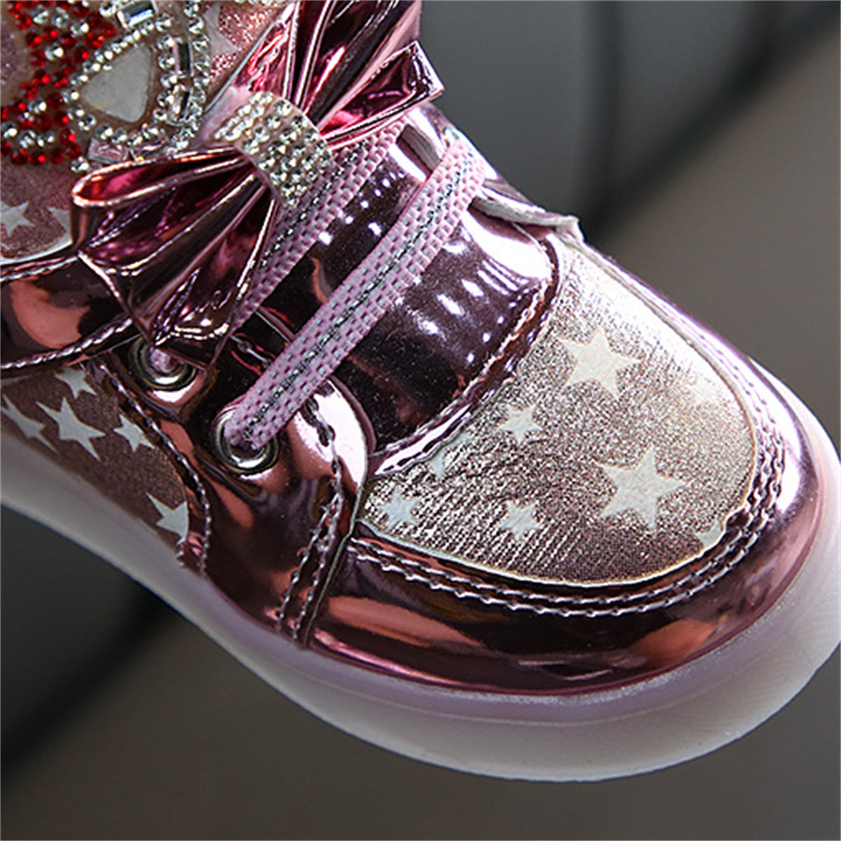 Children's short boots light shiny princess boots fashionable casual shoes