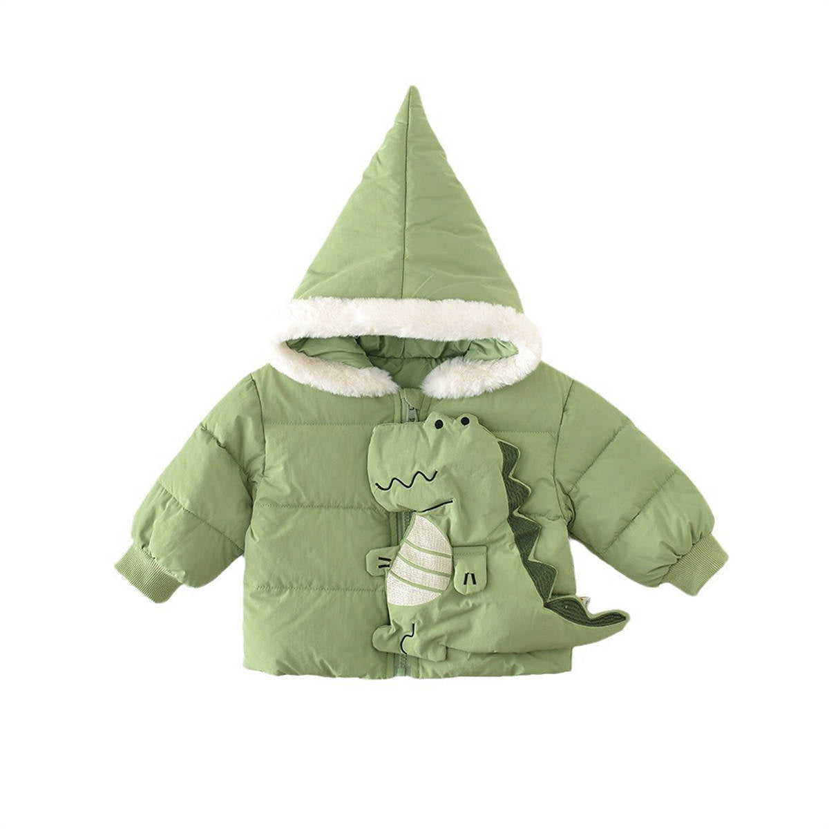 Baby winter cotton jacket with cartoon dinosaur