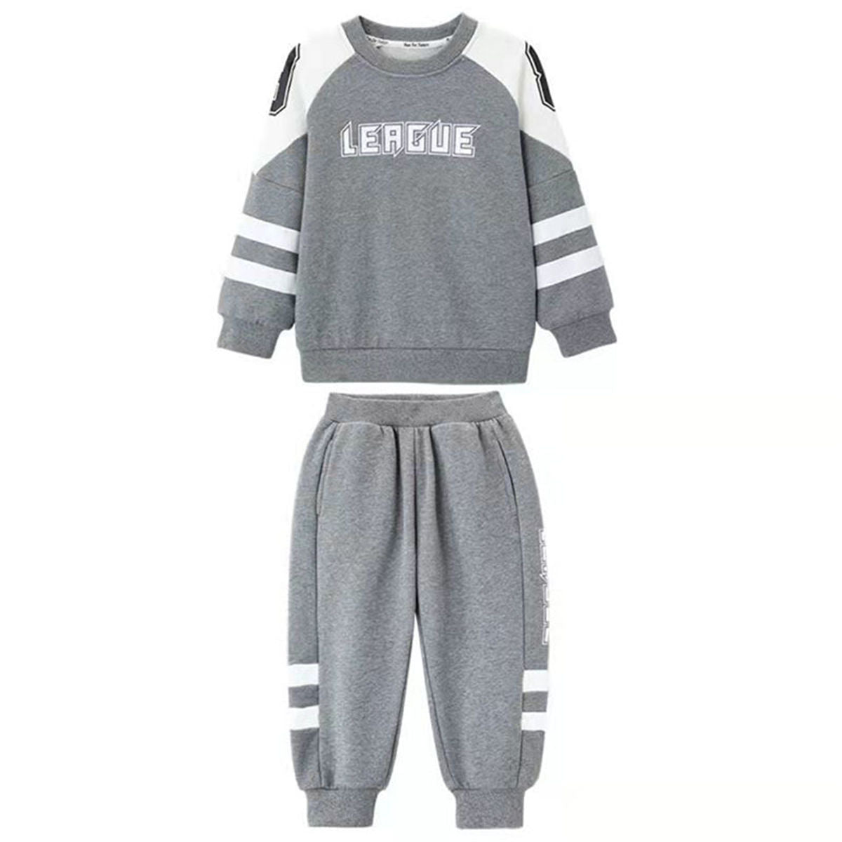 Autumn fashion sports style color matching T-shirt suit for middle and large boys