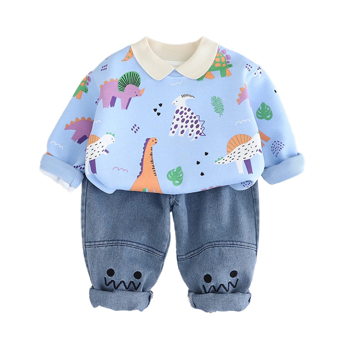 FLCT Lapel Dinosaur World Two-piece Set