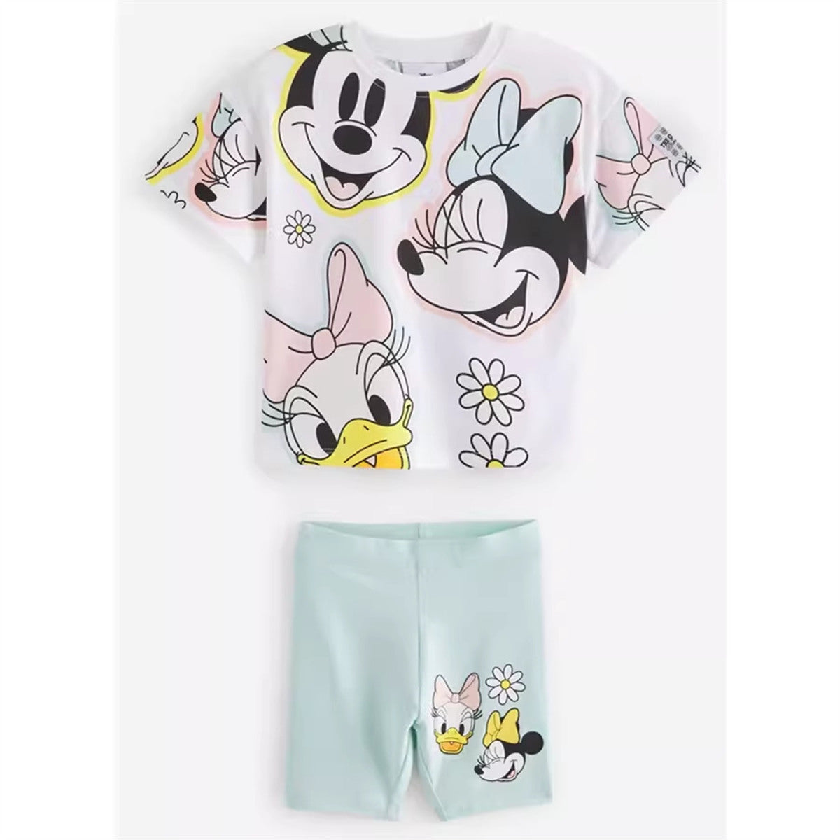 Girls cartoon T-shirt short-sleeved shorts home clothes casual all-match suit