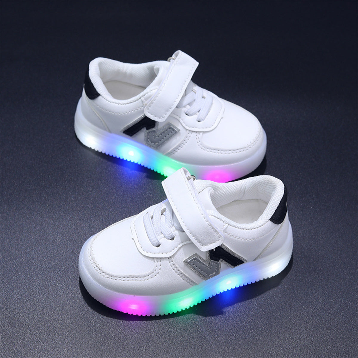 Children's striped luminous sneakers