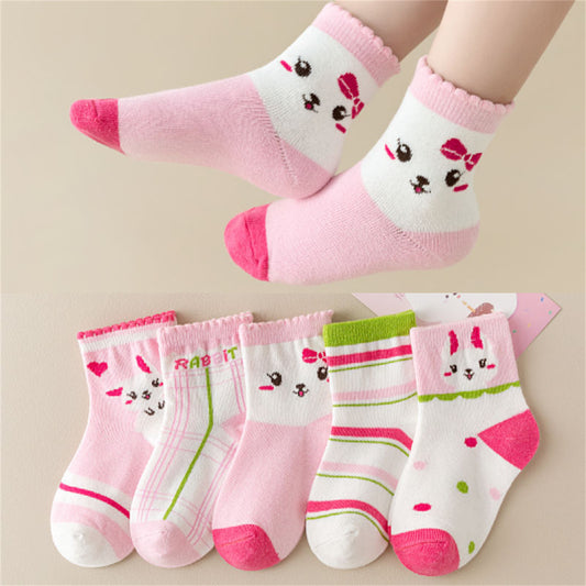 Children's 5-Pair Bunny Socks